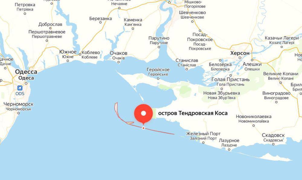 Коса херсонская область на карте