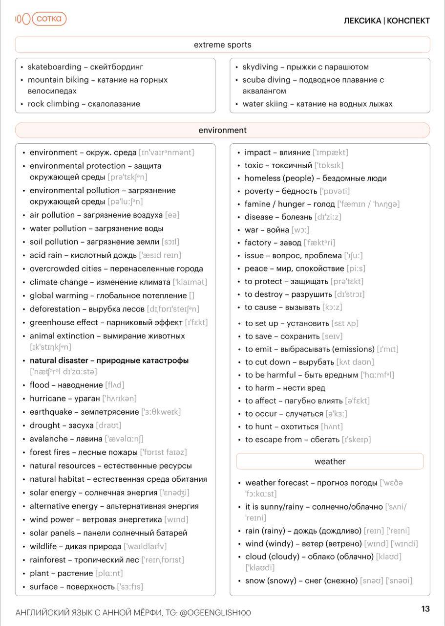 Публикация #2173 — Английский Язык ОГЭ 2024 | Сотка (@ogeenglish100)