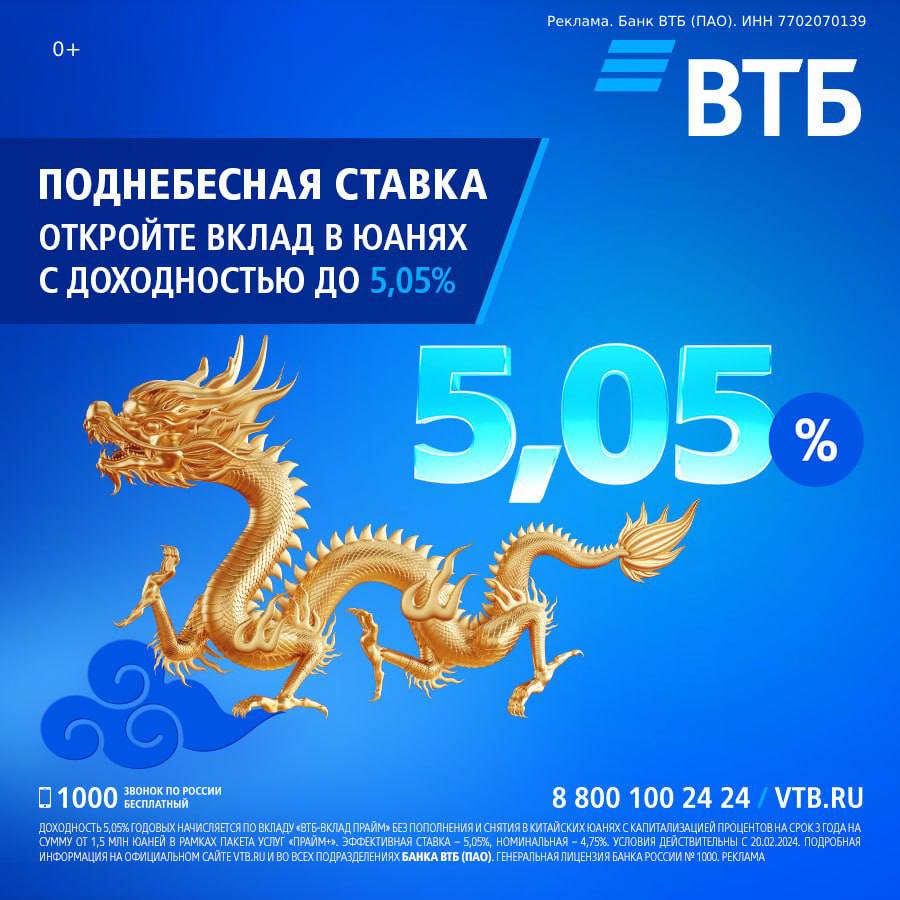 ВТБ представляет вклад в юанях &ndash; уникальный финансовый инструмент для тех, кто стремится диверсифицировать свои инвестиции и обезопасить свой капитал от колебаний курсов валют